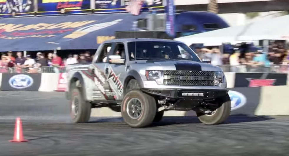 Brian Deegan smokes the SEMA finale in a Ford Raptor