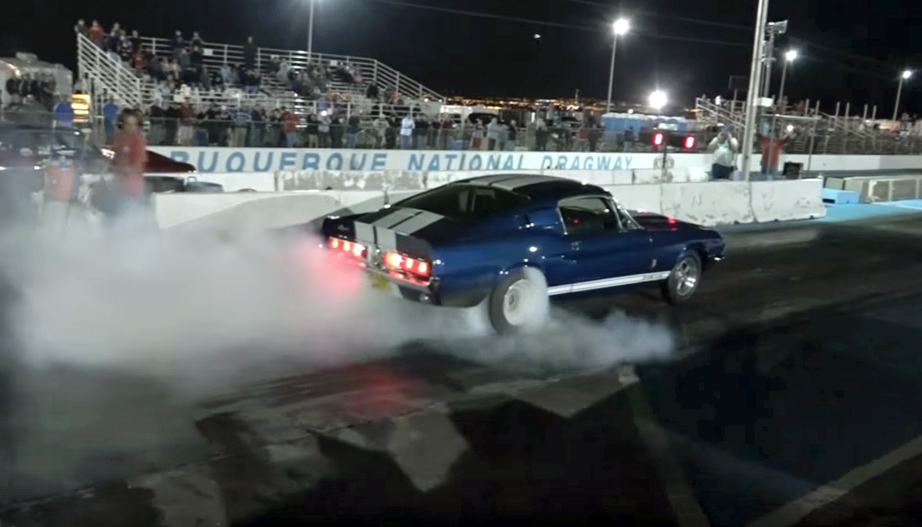 1967 Ford Mustang GT500 smokes the strip