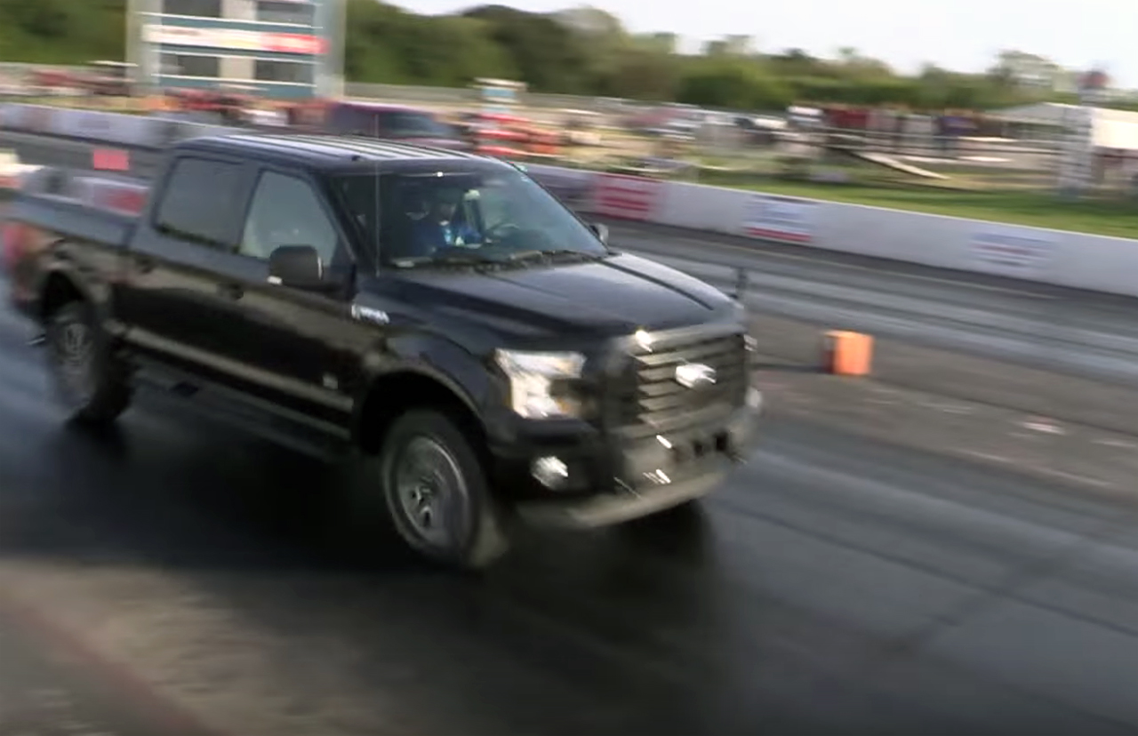 EcoBoost F-150 needs just six cylinders to rip the strip