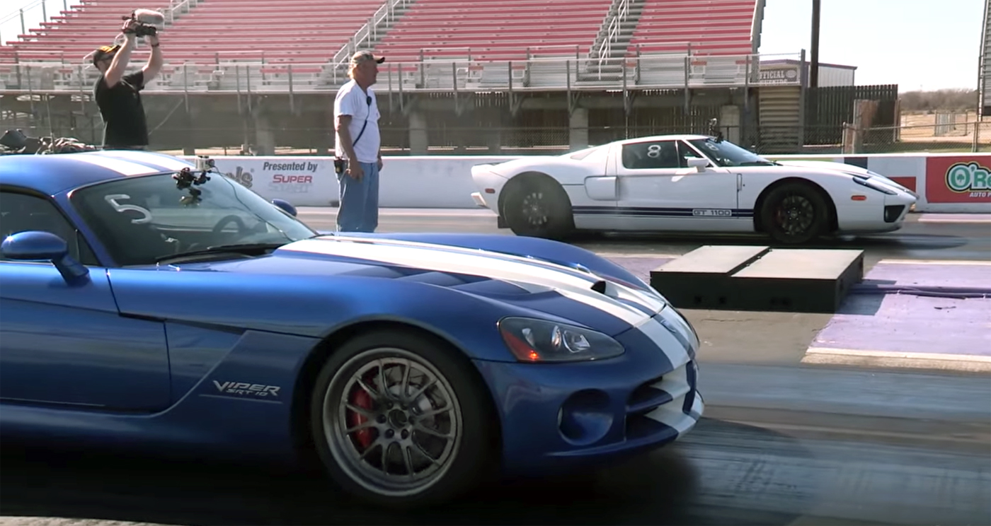 Trifecta of speed: twin turbo, supercharged, nitrous Ford GT vs. Viper