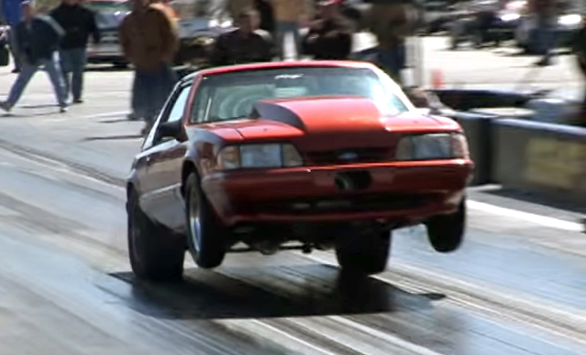 Ford Mustang wheelies are always fun to watch