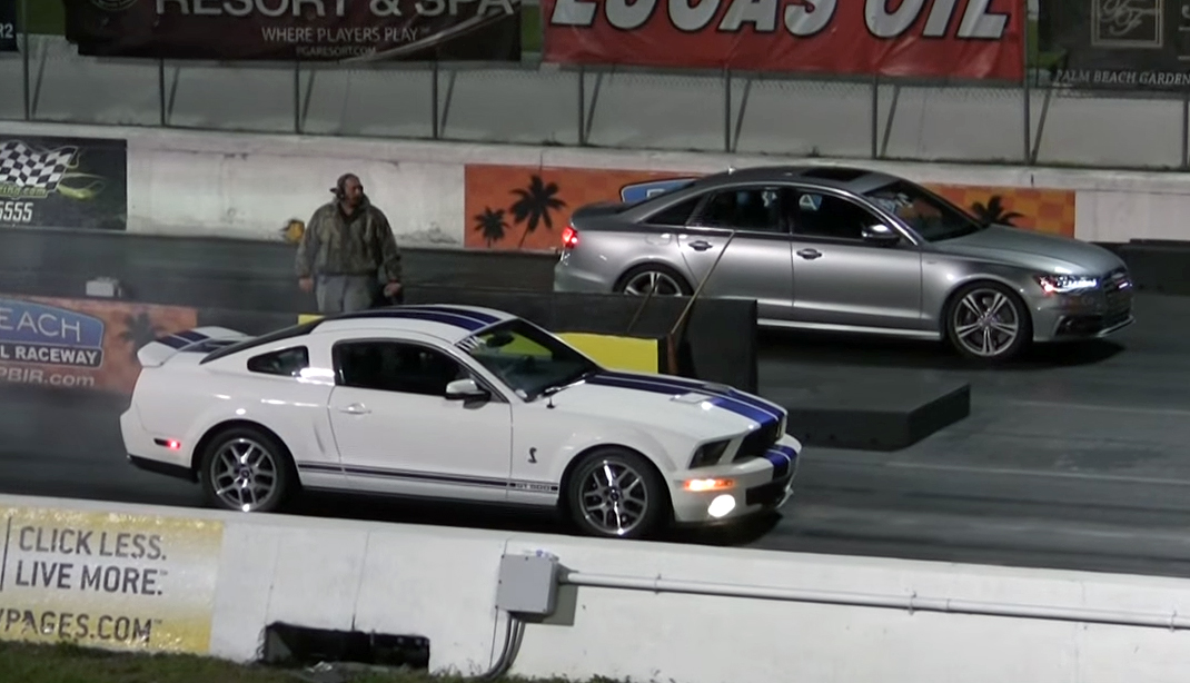 Strip-scorching Mustang GT500 takes on an unlikely rival