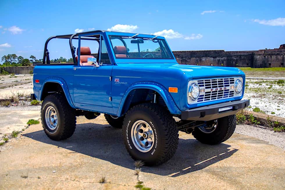 76′ Classic Ford Bronco restomod is what “sky blue” dreams are made of