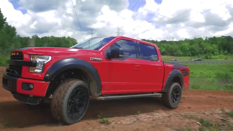 Bubba Wallace shows off his personal ROUSH F150 SC